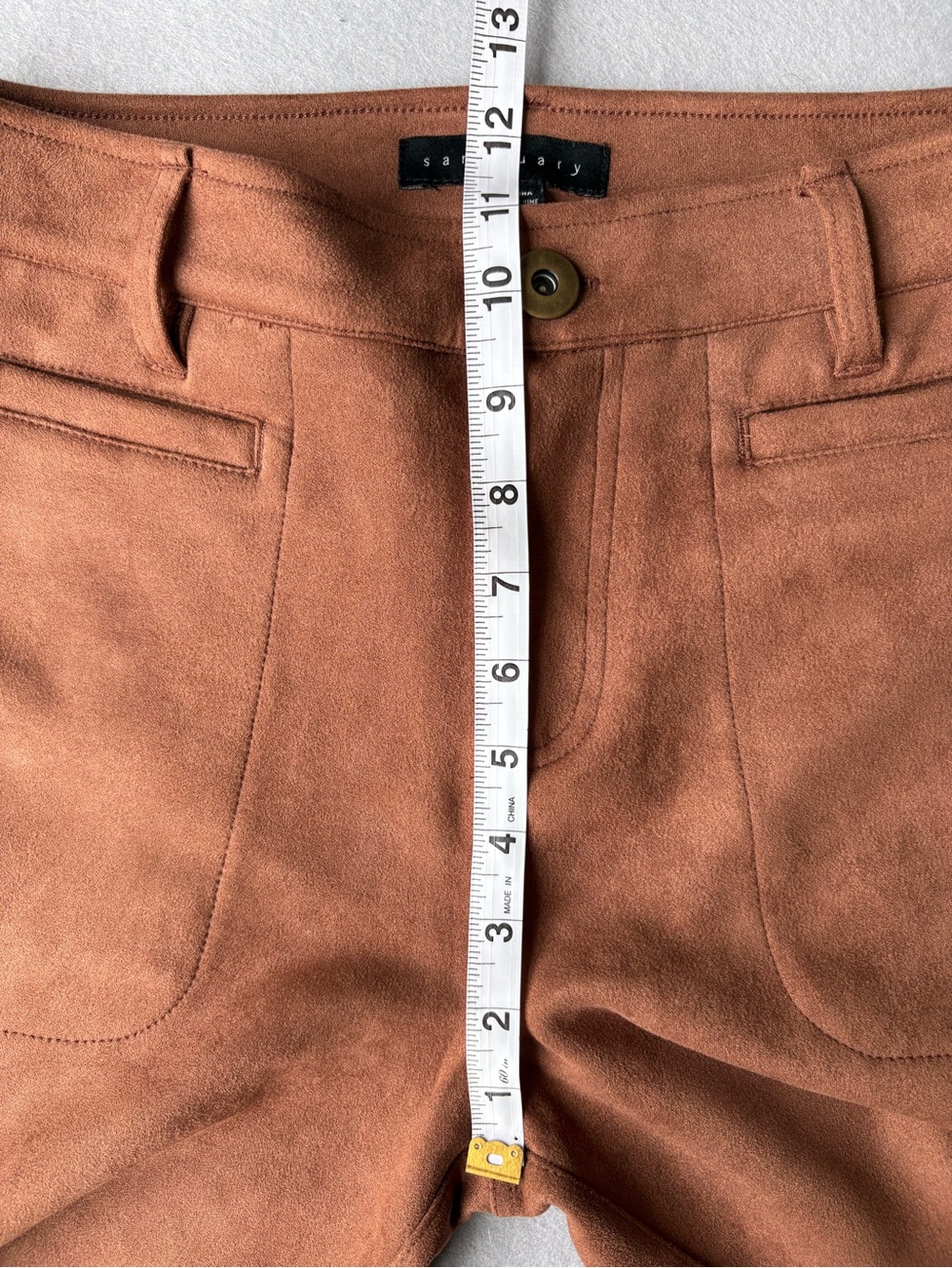 Sanctuary Sawyer Faux Suede Brown Bell Bottom Flare Pants Sz 27 Boho 70s Retro - Picture 9 of 10
